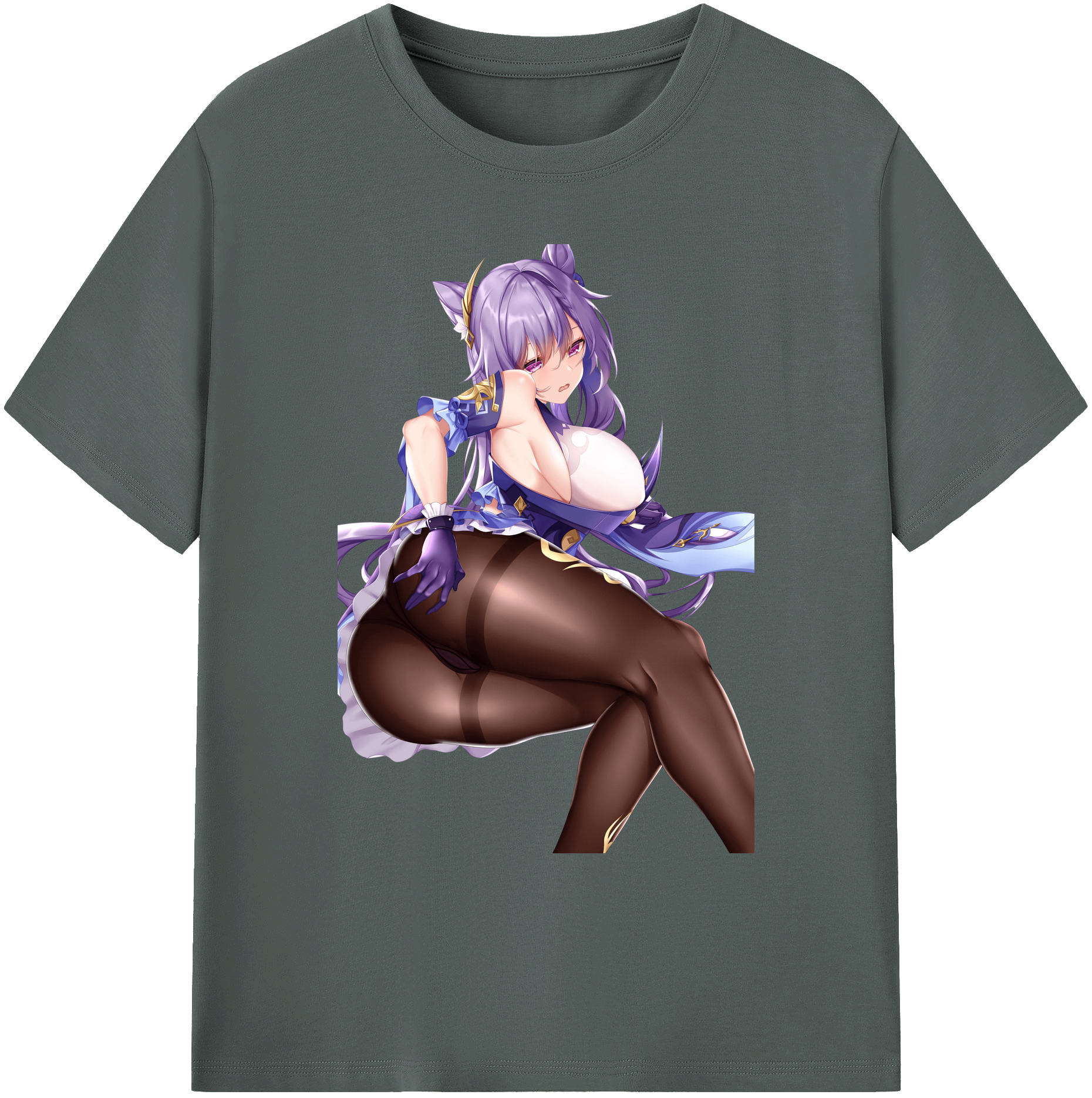 げんし神 刻晴 こくせい genshin Kokusei 綿100％ メンズ半袖Tシャツ｜肌触りやわらか＆通気性